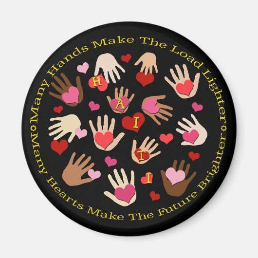 Haïti Secours Saint Valentin aimants frigo (Devant)