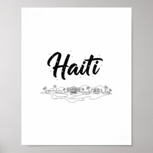 Haiti Silhouette Reis Vakantie Outfits Poster