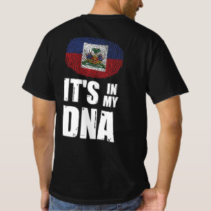 Haïti staat in mijn DNA-vingerafdruk Haïtiaanse vl T-shirt