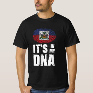 Haïti staat in mijn DNA-vingerafdruk Haïtiaanse vl T-shirt