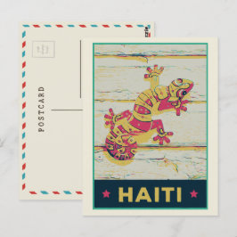 Haïti typisch kleurrijk gekko-briefkaart briefkaart