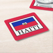 Haïti Vierkante Kartonnen Onderzetter (Schuin)