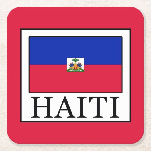 Haïti Vierkante Kartonnen Onderzetter (Voorkant)