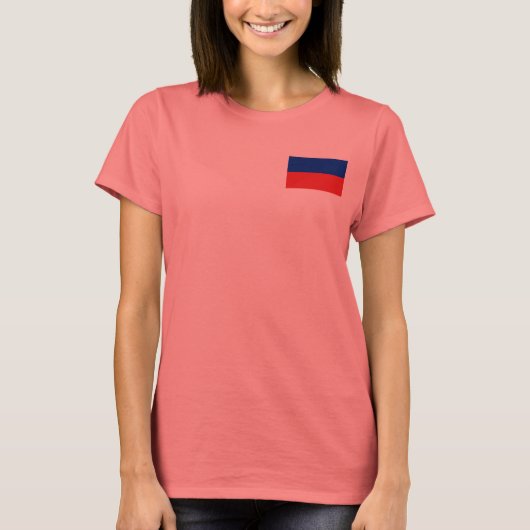 Haïti vlag en Kaart dk T-Shirt (Voorkant)