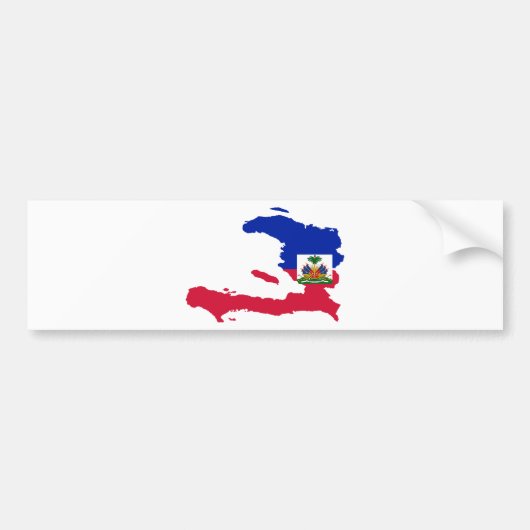 Haïti vlag Kaart HT Bumpersticker (Voorkant)