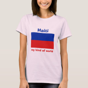 Haiti Vlag + Kaart + Tekst T-shirt