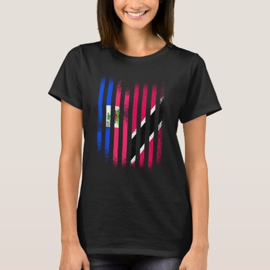 Haïti vlag vlag Trinidad&Tobago - Groen land vlagg T-shirt (Voorkant)