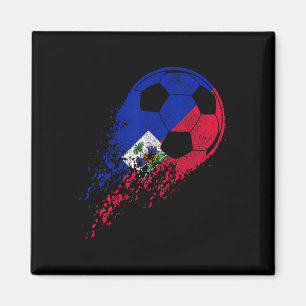 Haïti Voetbal Haïtiaanse Vlag Trots Voetbalspeler Magneet