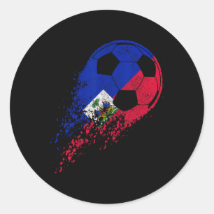 Haïti Voetbal Haïtiaanse Vlag Trots Voetbalspeler  Ronde Sticker