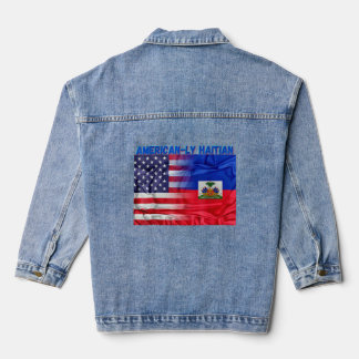 Haïtiaans-Amerikaanse vlaggepride dag met Haïtië Denim Jacket