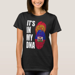 Haïtiaans en Kirgizstani Mix Dna Heritage Flag T-shirt