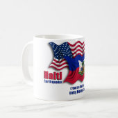 Haïtiaanse en Amerikaanse golfvlaggen voor Haïti Koffiemok (Voorkant links)