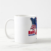 Haïtiaanse en Amerikaanse golfvlaggen voor Haïti Koffiemok (Links)