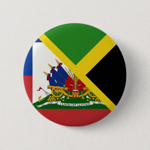 Haïtiaanse Jamaicaanse vlag Halve Jamaica Haïti Ronde Button 5,7 Cm