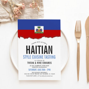 Haïtiaanse keuken Party Flag Uitnodigen Kaart