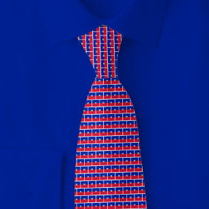 Haïtiaanse Vlag Baksteenpatroon Stropdas
