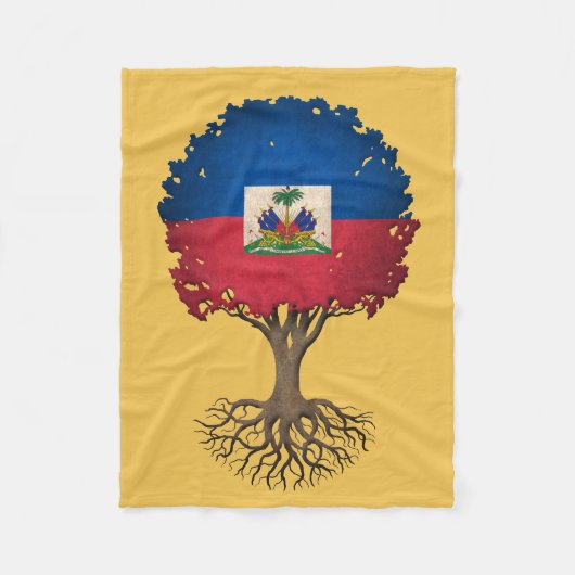 Haïtiaanse vlag -  boom van leven fleece deken (Voorkant)