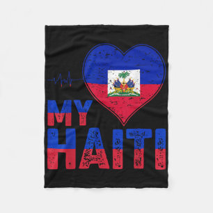 Haïtiaanse Vlag Dag Liefde Haïti Hart Haïtiaanse W Fleece Deken