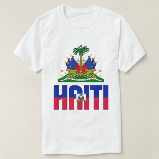 Haïtiaanse vlag en wapenschild t-shirt (Design voorkant)