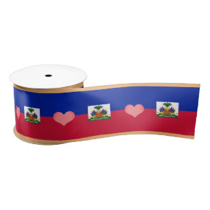 Haïtiaanse vlag & hart, liefde Haïti vakantie / sp Lint