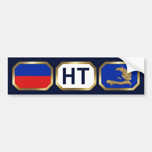 Haïtiaanse vlag kaart code bumpersticker (Voorkant)
