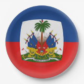 Haïtiaanse vlag papieren bordje (Voorkant)