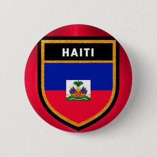Haïtiaanse vlag ronde button 5,7 cm