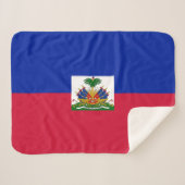 Haïtiaanse vlag sherpa deken (Voorkant (horizontaal))