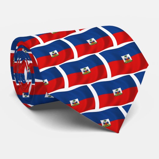 Haïtiaanse vlag stropdas (Opgerold)
