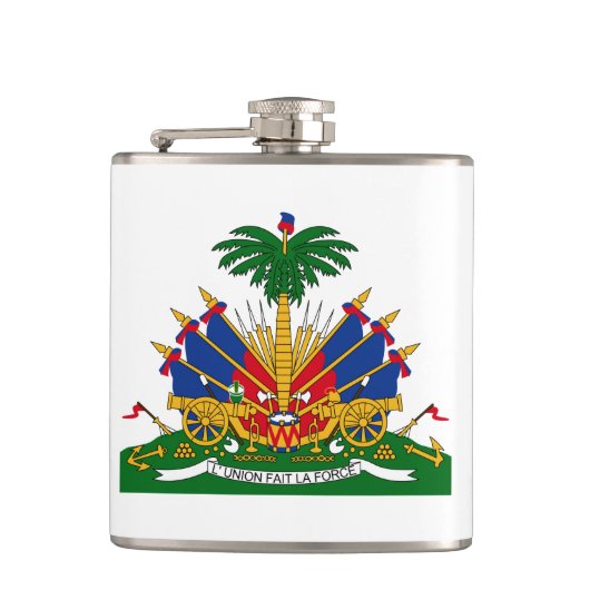 Haïtiaanse wapenschild Flask Heupfles (Voorkant)