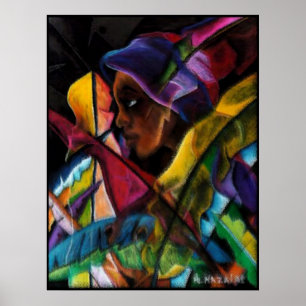 Haitienne en Vitraux III - en verre d'eau Poster