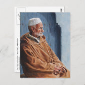 Haj - Carte postale peinture d'un Marocain (Devant / Derrière)