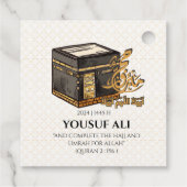 HAJJ MABRUR Ka'bah GEPERSONALISEERD Bedankjes Labels (Achterkant)