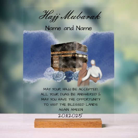 Hajj Mubarak acryl Acryl Bord (Neutraal)