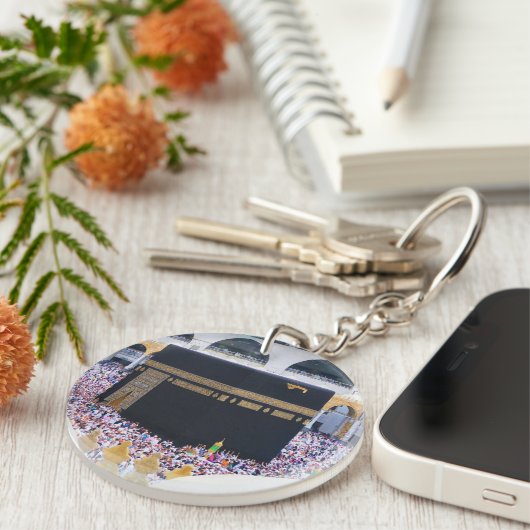 Hajj Mubarak Heilige Kaaba Mekka Islamitische devo Sleutelhanger (Voorkant Rechts)