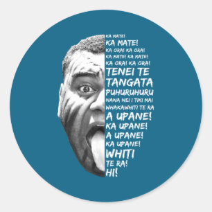 Haka Nieuw-Zeeland Maori Nieuw-Zeeland Fans Rugby Ronde Sticker