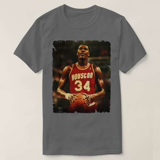 Hakeem Olajuwon ontwerp van basketbal 1 T-shirt (Design voorkant)