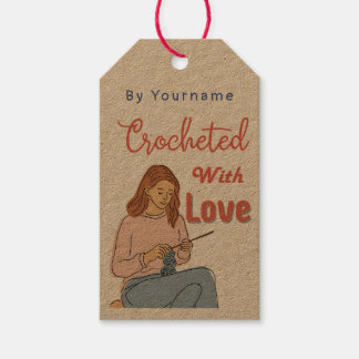 Haken met liefde Handgemaakte cadeautag met verzor Cadeaulabel