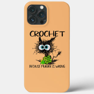 Haken Omdat Moord Verkeerd Is Grappige Kat vintage iPhone 13 Pro Max Hoesje