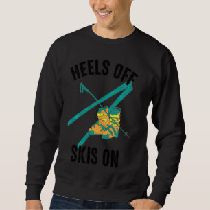 Hakken van ski's op Cool Grappige Skier Winter Spo Trui