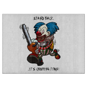 Haktijd! Kettingzaag Clown Halloween Cartoon Snijplank