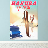 Hakuba Japanse reisposter. Canvas Afdruk (Insitu (Houten vloer))