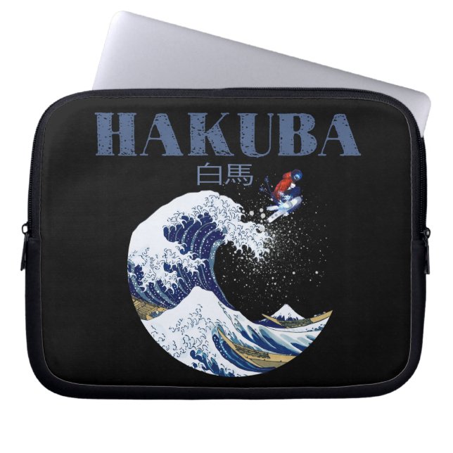 HAKUBA Ski,  Japanse Kunst Laptop Sleeve (Voorkant)