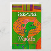 Hakuna Giraffe Art Print Briefpapier (Voorkant / Achterkant)