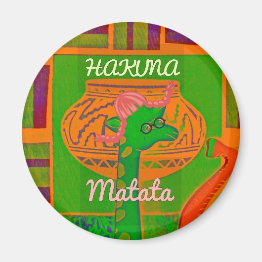 Hakuna Giraffe Art Print Magneet (Voorkant)