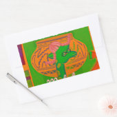 Hakuna Giraffe Art Print Rechthoekige Sticker (Envelop)
