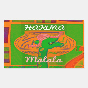 Hakuna Giraffe Art Print Rechthoekige Sticker