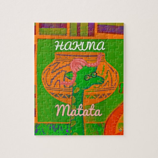 Hakuna Giraffe Kunstprint Legpuzzel (Verticaal)