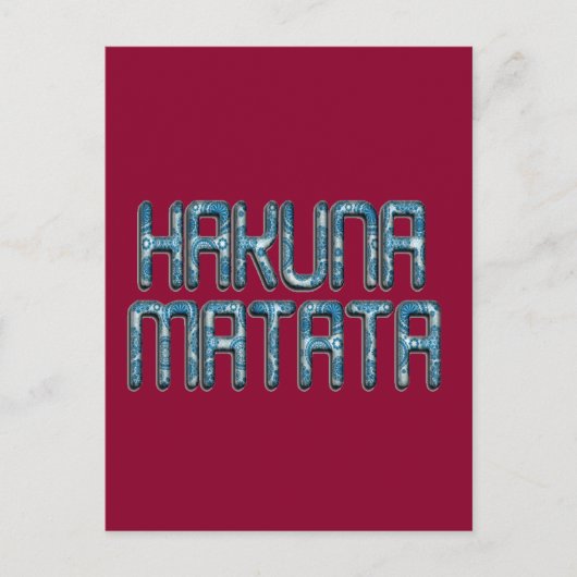 Hakuna Matata 3D Art Print Briefkaart (Voorkant)