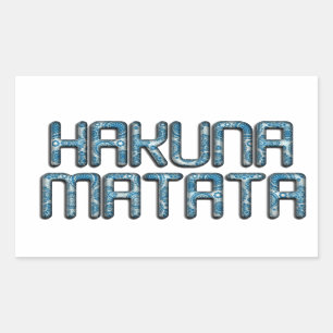 Hakuna Matata 3D Art Print Rechthoekige Sticker